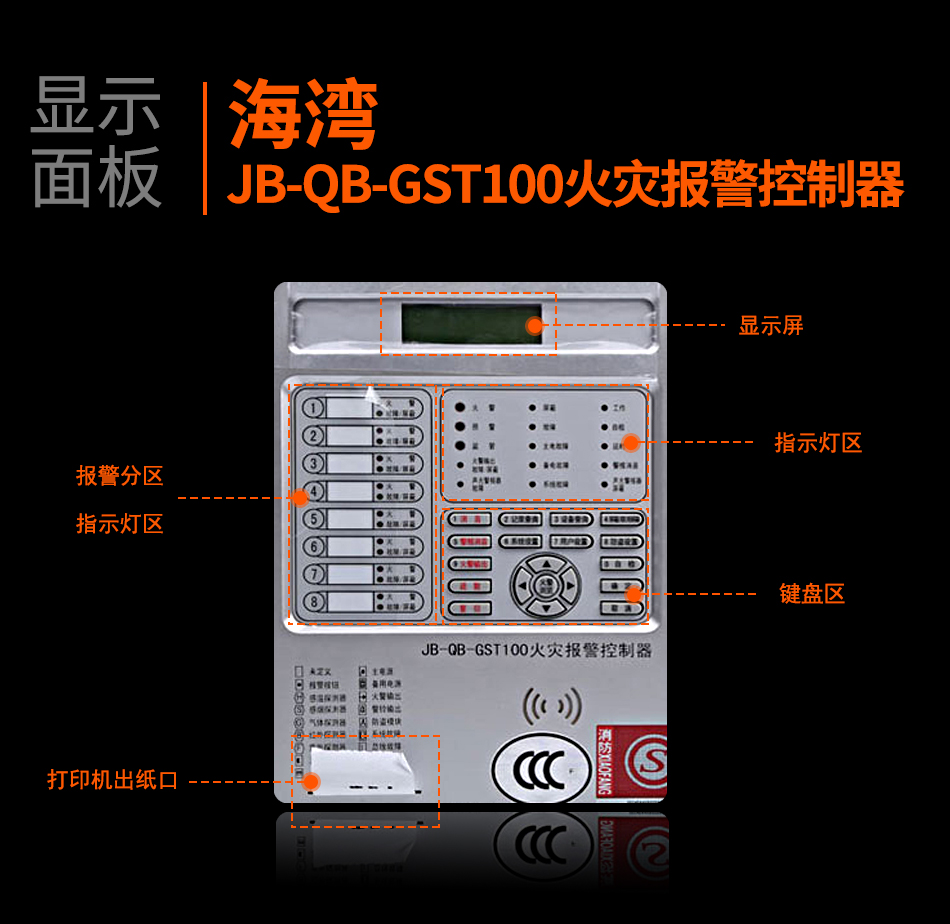 海灣JB-QB-GST100新疆火災(zāi)報警控制器顯示面板